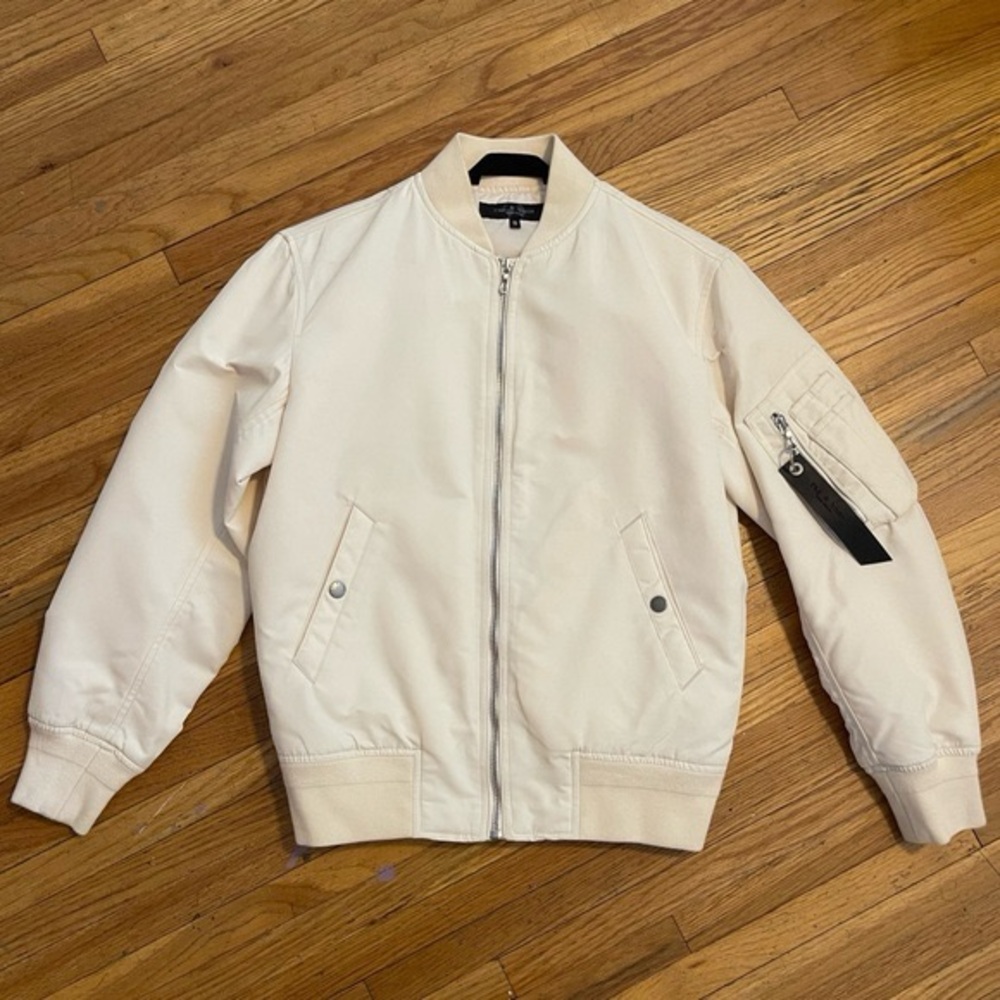 Rag & Bone Off-White Bomber Jacket - Picture 2 of 7